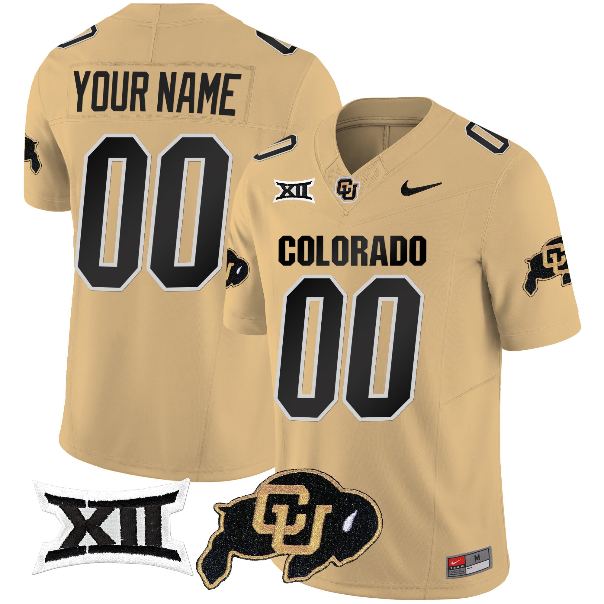 Custom Name/Gender Colorado Buffaloes Vapor Limited Jersey V2 - Big 12 XII Patch - All Stitched