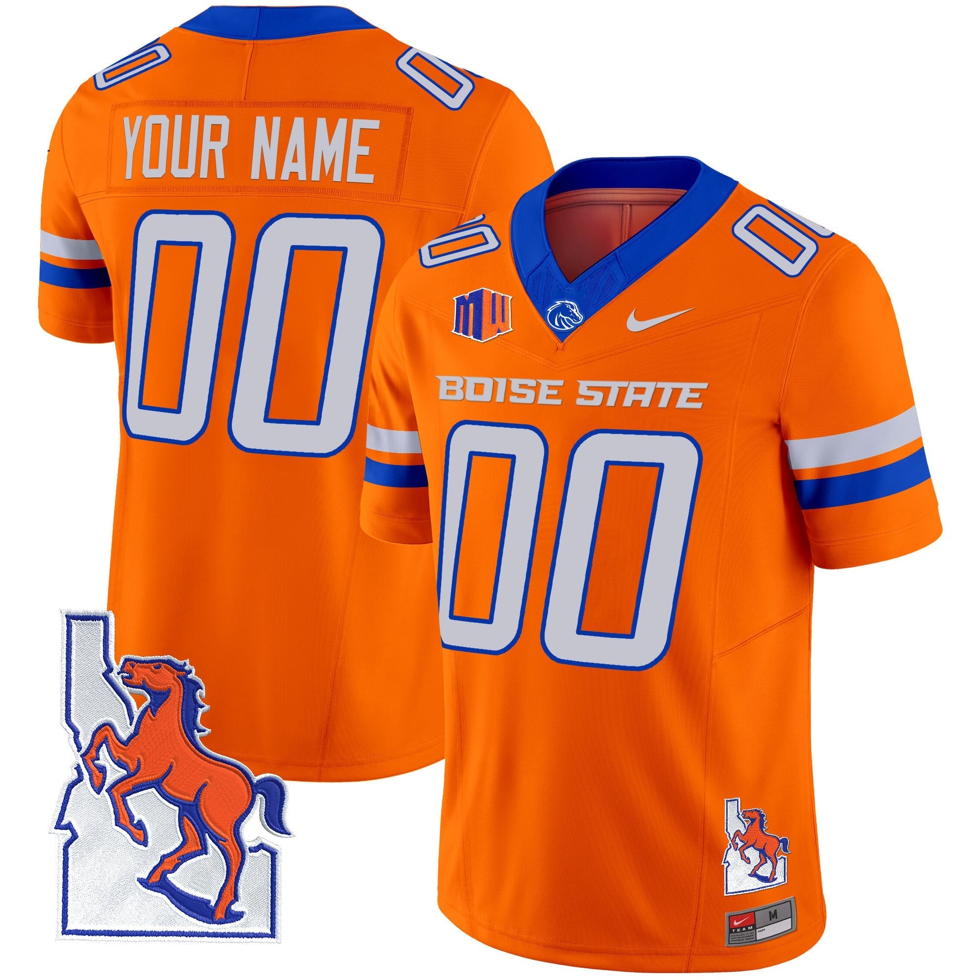 Boise State Broncos 2024 Map Patch Vapor Limited Custom Jersey - All Stitched
