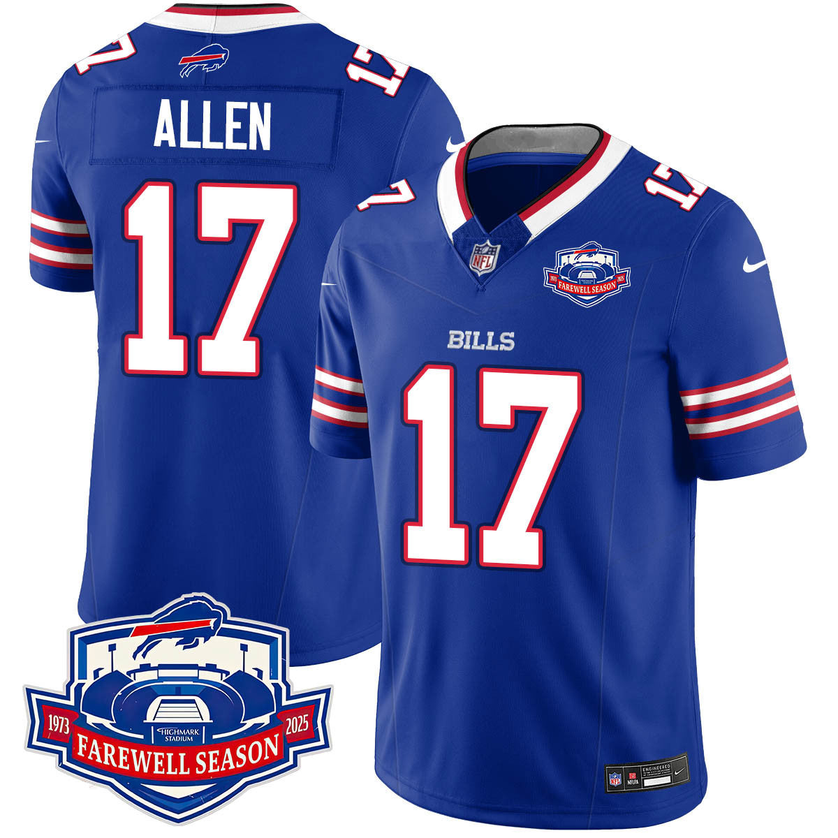 Buffalo Bills 2025 Jersey All Stitched - Farewell to Highmark Stadium