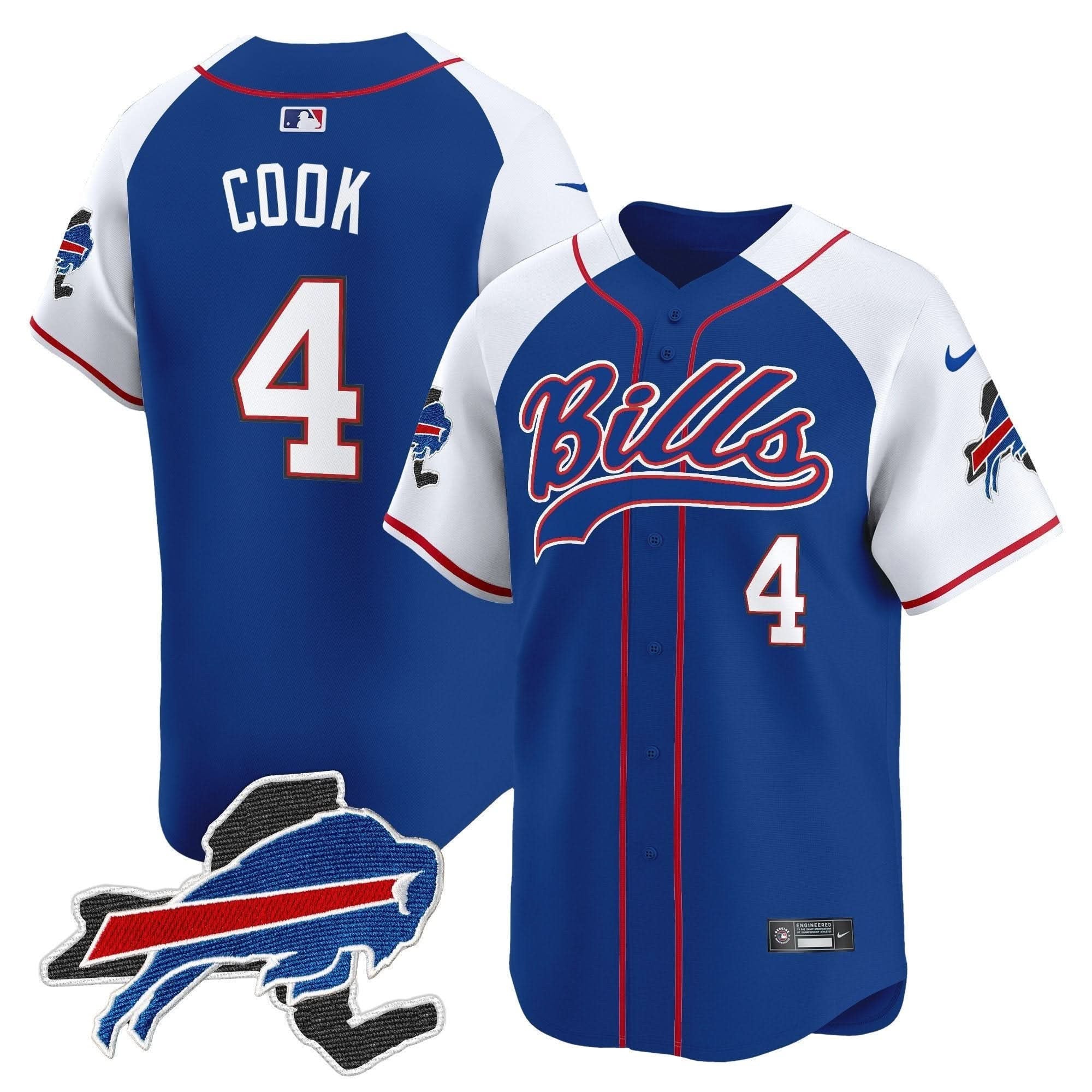 Buffalo Bills 2024 New York Patch Vapor Baseball Jersey - All Stitched