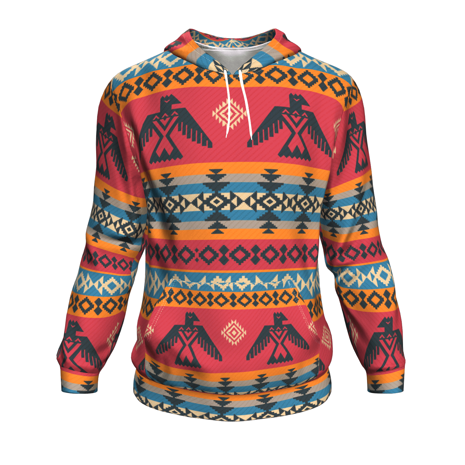 Thunderbird 3D Pullover Hoodies Native American Clothings Tribe Artwork