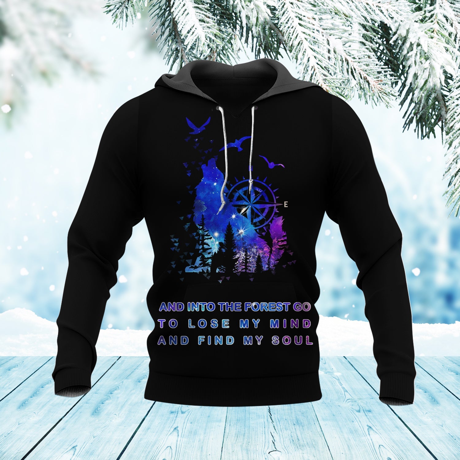 GB-NAT00481 Forest Bear Native American  3D Hoodie