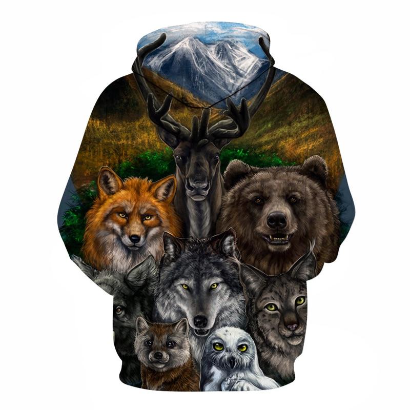 Wolf With Animal 3D Native American Hoodies