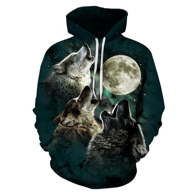 Wolves Moon Green 3D Native American Hoodies
