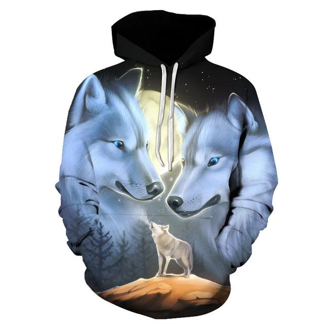 Wolf Moon Top 3D Native American Hoodies