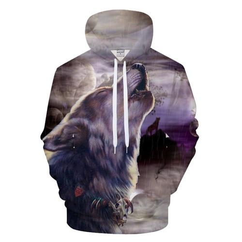 Wolf Raining 3D Native American Hoodies
