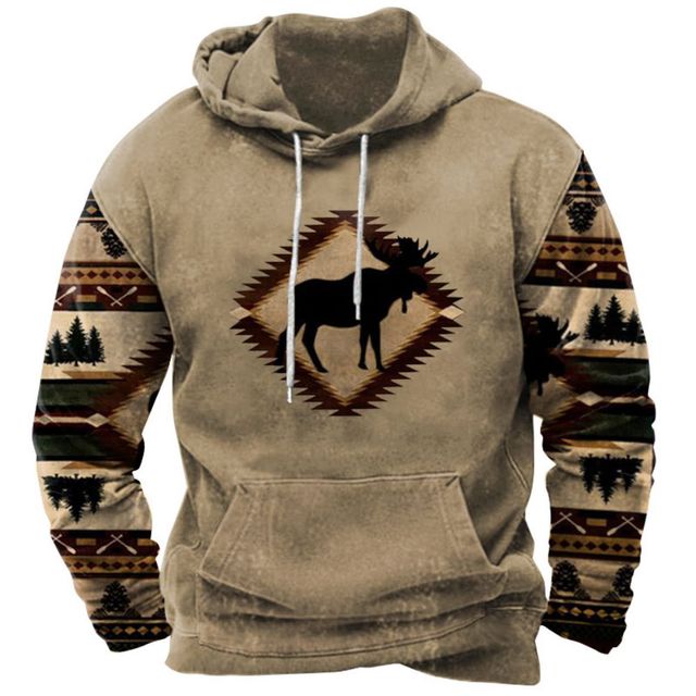 Indian Style Men's Hoodie Hooded Sweatshirt Unisex Harajuku Pullover 2023 New Jacket Oversized Casual Streetwear Tops