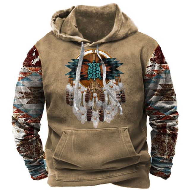 Indian Print Hoodie Unisex Hooded Sweatshirt Male Brand Casual Pullover Tops