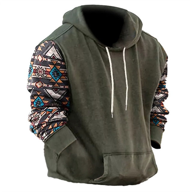 Indian Print Hoodie Unisex Hooded Sweatshirt Male Brand Casual Pullover Tops