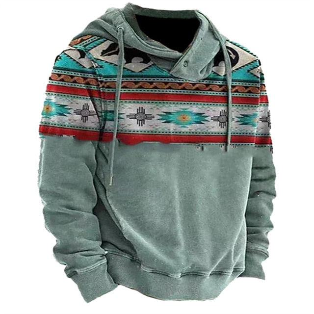 Indian Print Hoodie Unisex Hooded Sweatshirt Male Brand Casual Pullover Tops