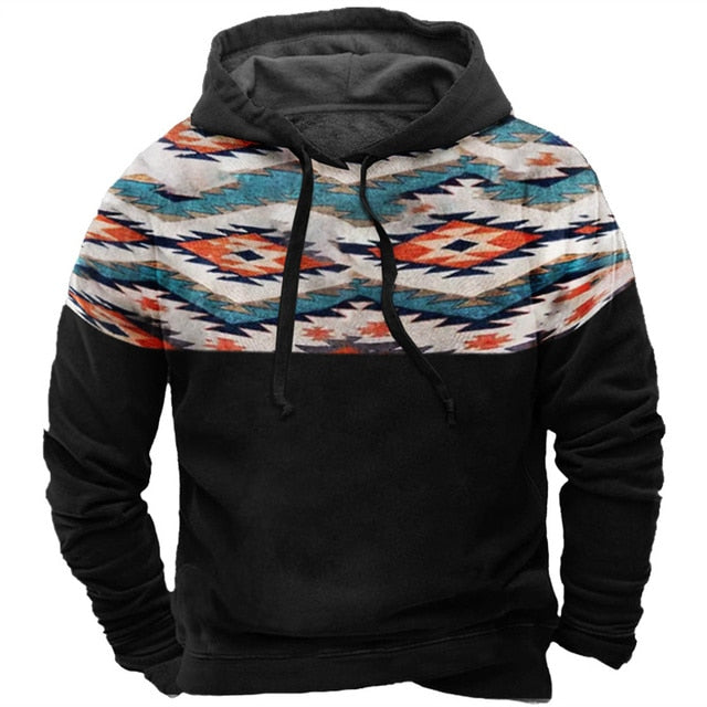 Indian Print Hoodie Unisex Hooded Sweatshirt Male Brand Casual Pullover Tops