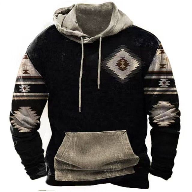 Indian Print Hoodie Unisex Hooded Sweatshirt Male Brand Casual Pullover Tops