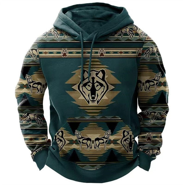 Indian Print Hoodie Unisex Hooded Sweatshirt Male Brand Casual Pullover Tops