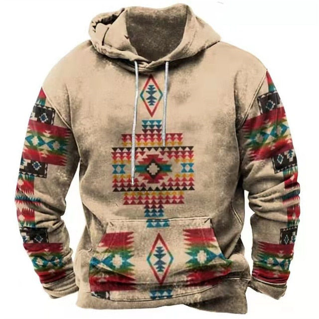 Indian Print Hoodie Unisex Hooded Sweatshirt Male Brand Casual Pullover Tops