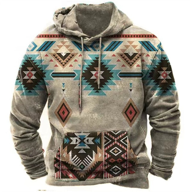 Indian Print Hoodie Unisex Hooded Sweatshirt Male Brand Casual Pullover Tops