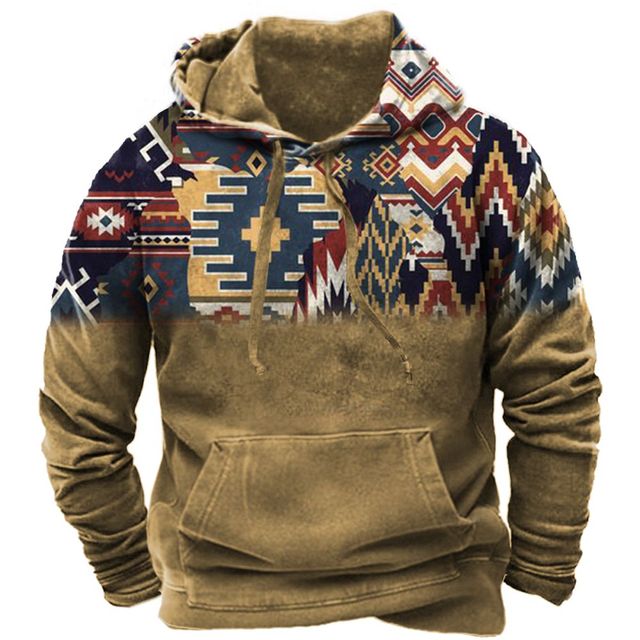 Indian Style Men's Hoodie Hooded Sweatshirt Unisex Harajuku Pullover 2023 New Jacket Oversized Casual Streetwear Tops