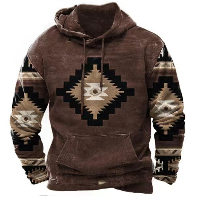 Indian Print Hoodie Unisex Hooded Sweatshirt Male Brand Casual Pullover Tops