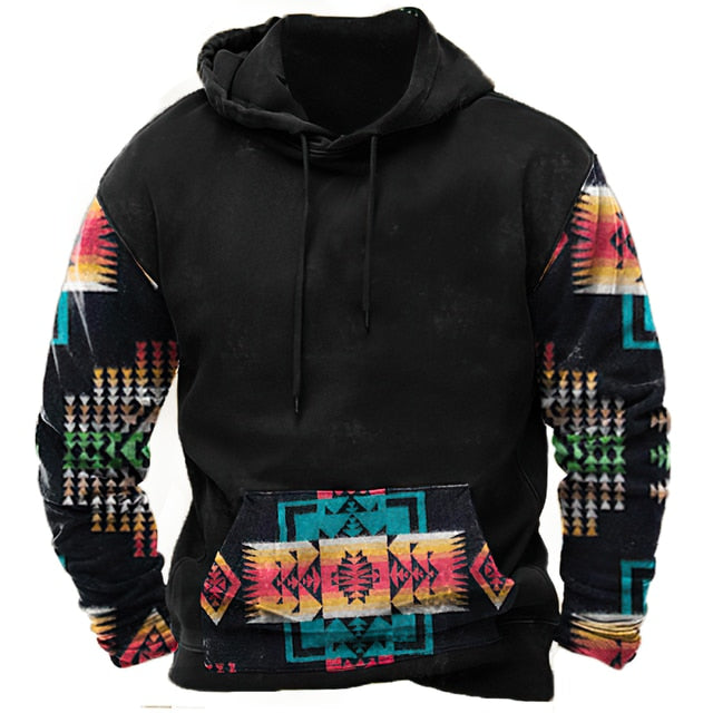 Indian Style Men's Hoodie Hooded Sweatshirt Unisex Harajuku Pullover 2023 New Jacket Oversized Casual Streetwear Tops