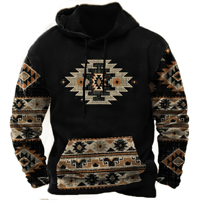 Indian Style Men's Hoodie Hooded Sweatshirt Unisex Harajuku Pullover 2023 New Jacket Oversized Casual Streetwear Tops