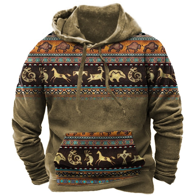 Autumn Vintage Sweatshirt Long Sleeve Hoodie Indian