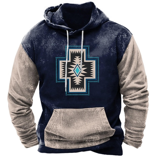 Indian Style Men's Hoodie Hooded Sweatshirt Unisex Harajuku Pullover 2023 New Jacket Oversized Casual Streetwear Tops