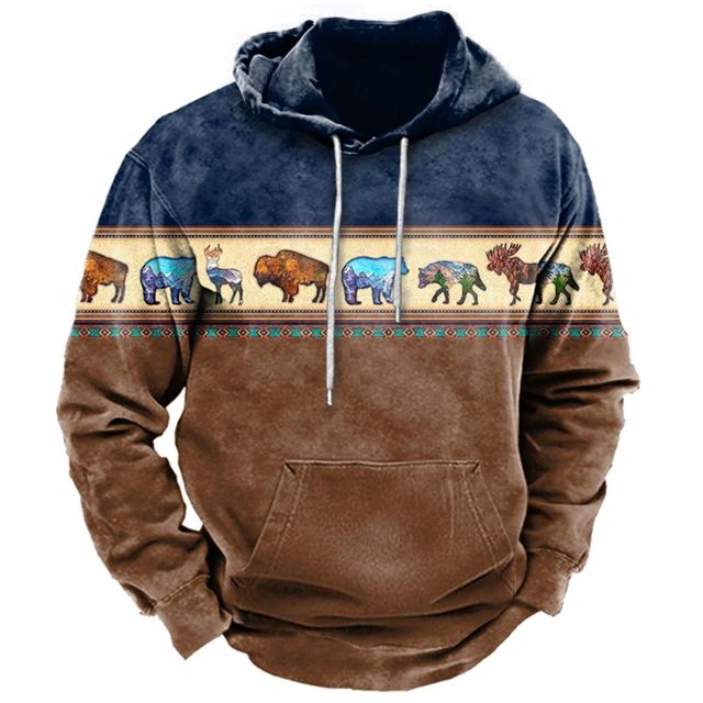 Indian Style Men's Hoodie Hooded Sweatshirt Unisex Harajuku Pullover 2023 New Jacket Oversized Casual Streetwear Tops
