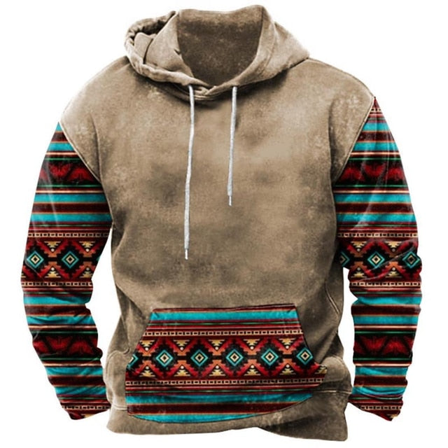 Indian Style Men's Hoodie Hooded Sweatshirt Unisex Harajuku Pullover 2023 New Jacket Oversized Casual Streetwear Tops