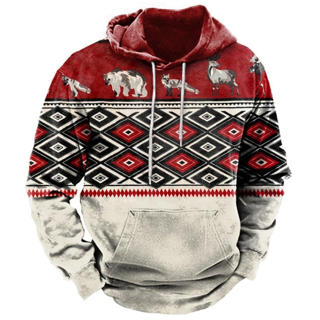 Indian Style Men's Hoodie Hooded Sweatshirt Unisex Harajuku Pullover 2023 New Jacket Oversized Casual Streetwear Tops
