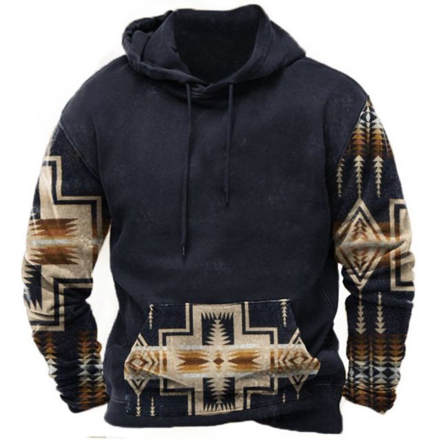 Indian Style Men's Hoodie Hooded Sweatshirt Unisex Harajuku Pullover 2023 New Jacket Oversized Casual Streetwear Tops