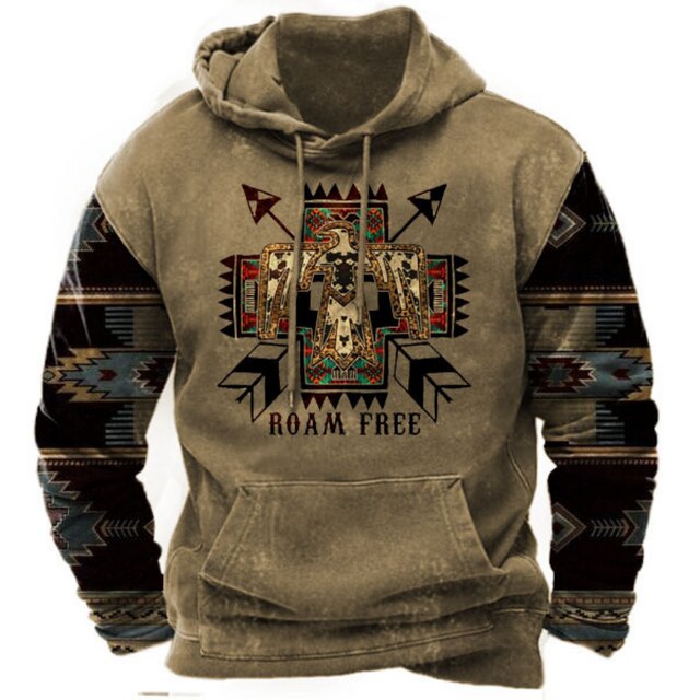 Indian Print Hoodie Unisex Hooded Sweatshirt Male Brand Casual Pullover Tops