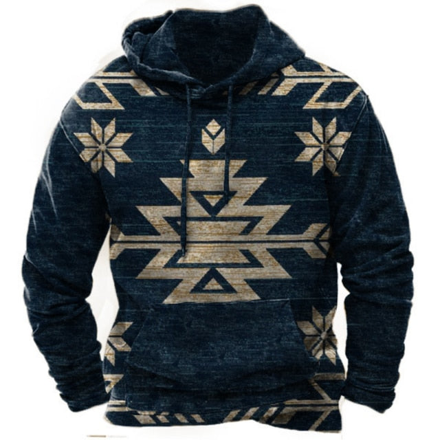 Indian Style Men's Hoodie Hooded Sweatshirt Unisex Harajuku Pullover 2023 New Jacket Oversized Casual Streetwear Tops